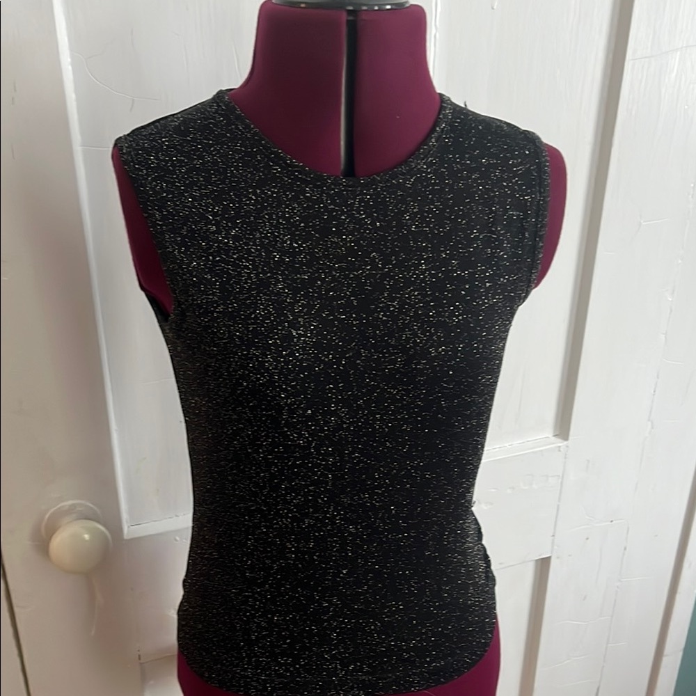 Black Glitter Sleeveless Top